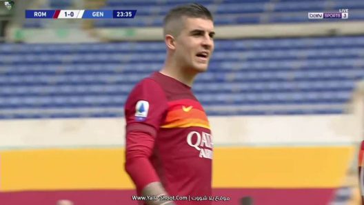 اهداف مباراة روما وجنوى وفوز مهم للذئاب بهدف مانشيني